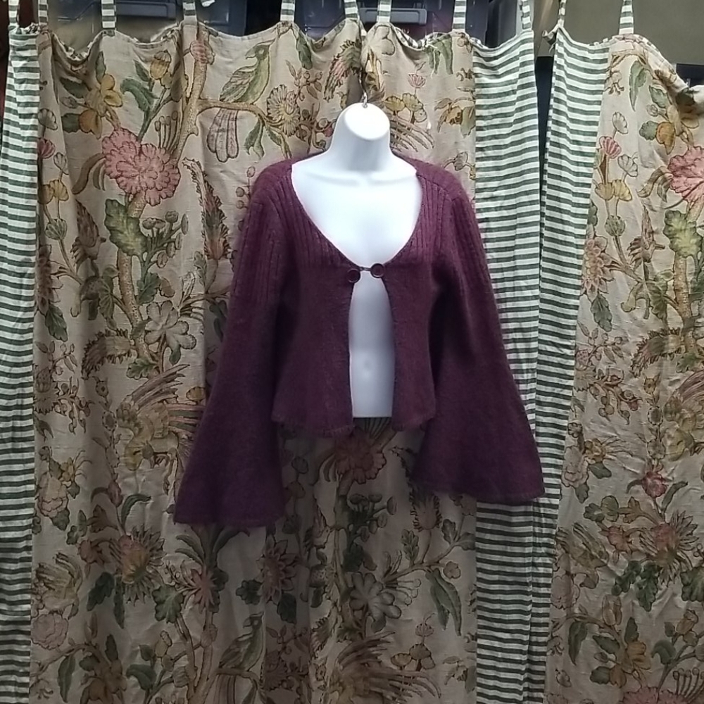 Parallel Mohair Bell Sleeve Shawl Sweater - Picture 2 of 7